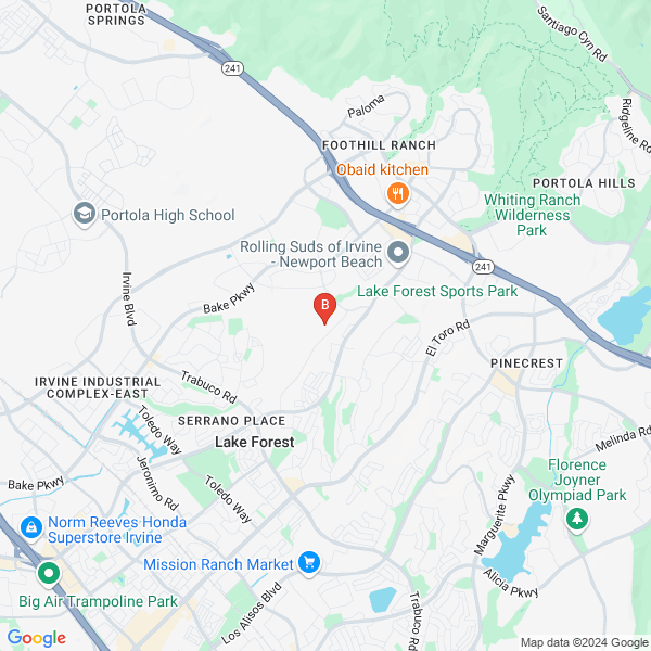 OC Website Designs location map: Serrano Ct, Lake Forest, CA