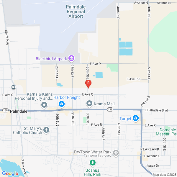 Palmdale Cash for Junk Cars location map: 38950 30th St E suite B, Palmdale, ca