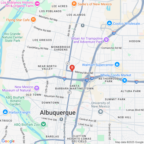 EverGuard Solar location map: 220 Menaul Boulevard Northeast, Albuquerque, New Mexico